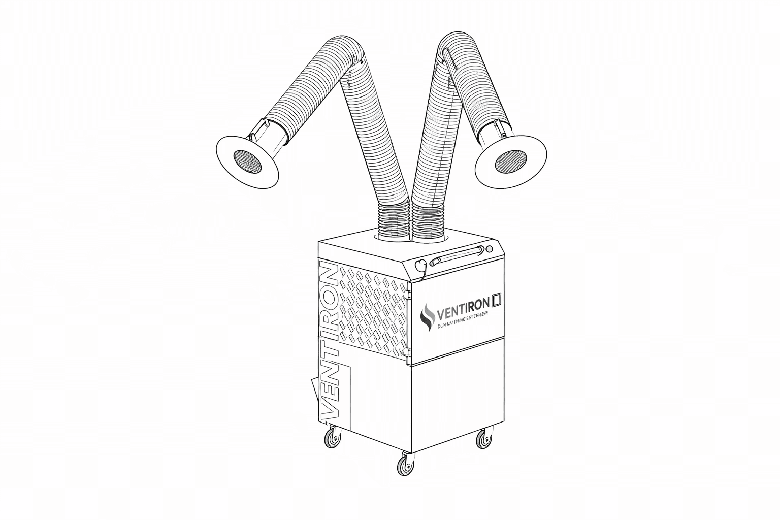 VT02 çift kollu duman emme ünitesi