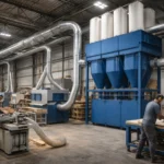 Endüstriyel tesiste merkezi toz toplama sistemi ve hava kanalları